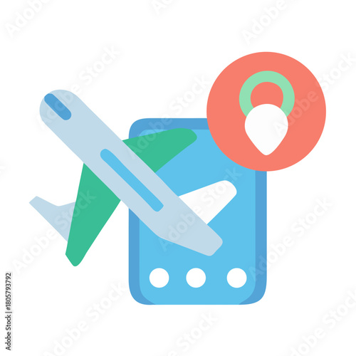 Flight booking app illustration for travel and vacation planning