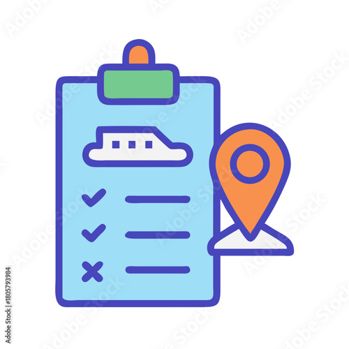 Checklist with location pin showing transportation availability and options