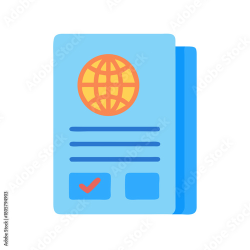Passport icon representing global travel documentation and identity verification