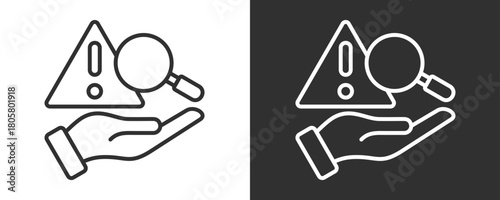 Risk Study Icon Set Vector Collection Isolated In Black And White