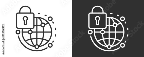 Data Security Icon Set Vector Collection Isolated In Black And White