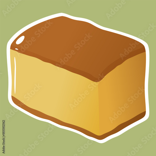 Castella Japanese Sponge Cake Illustration Soft Sweet Dessert