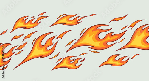 Fiery Flames Dancing Across the Canvas in a Dynamic Display.