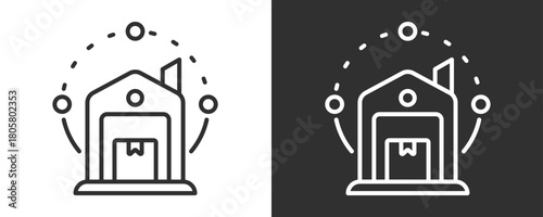 Distributor Icon Set Vector Collection Isolated In Black And White