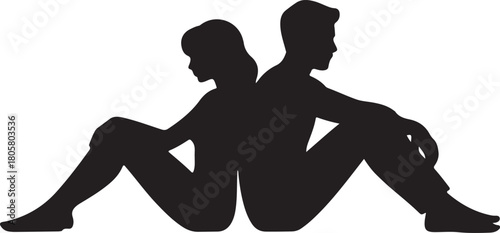 Boat Couple Silhouette | Valentine Romantic Scene