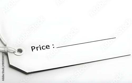 Blank White Hanging Price Tag with String, Business and Shopping marketing