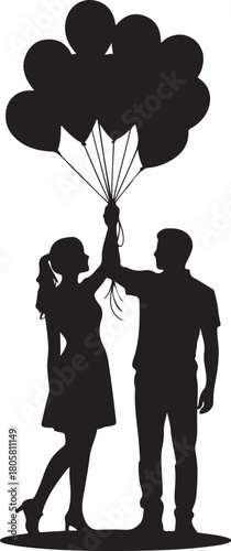 Balloon Couple Silhouette | Valentine Photoshoot Art