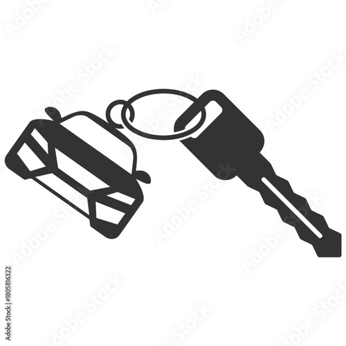 Car Key: A sleek and modern car key, designed in monochrome, captures the essence of automotive ownership and freedom.