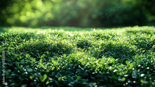 Aerial view of lush green meadow