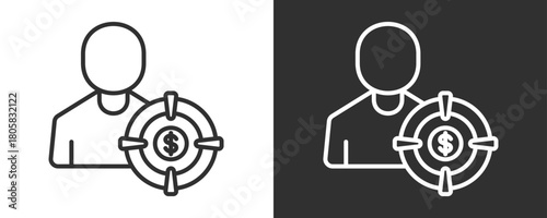 Niche Market Icon Set Vector Collection Isolated In Black And White