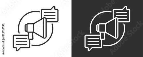 Promotion Icon Set Vector Collection Isolated In Black And White