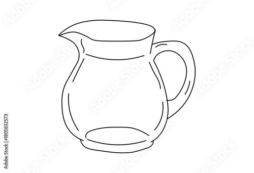 Set of pitcher outlines in various shapes for kitchen cafe and beverage design materials