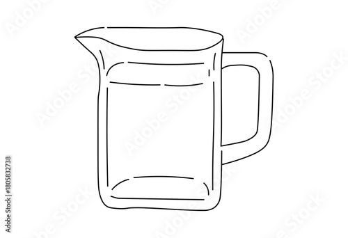 Set of pitcher outlines in various shapes for kitchen cafe and beverage design materials