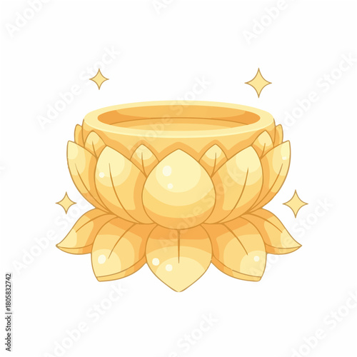 Golden lotus pedestal