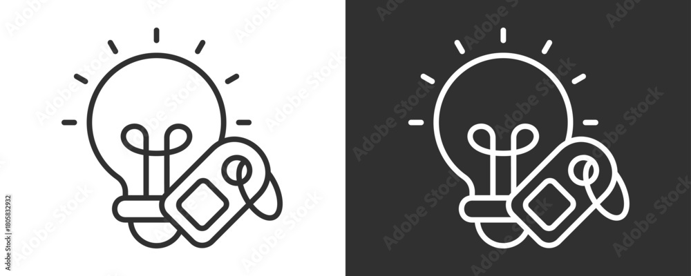 Fototapeta premium Innovation Icon Set Vector Collection Isolated In Black And White
