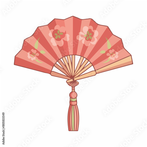 Decorative fan with tassel