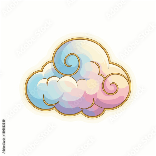 Swirling cloud ornament
