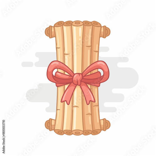 Bamboo scroll with ribbon