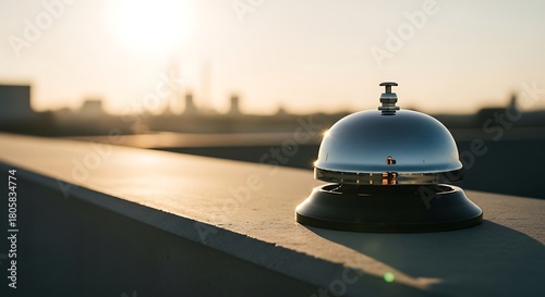 Vintage Service Bell on a Rooftop at Sunset.