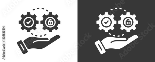 Execute Icon Set Vector Collection Isolated In Black And White