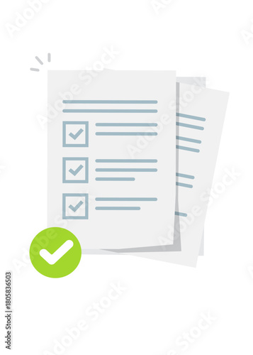 Questionnaire document icon stock illustration.