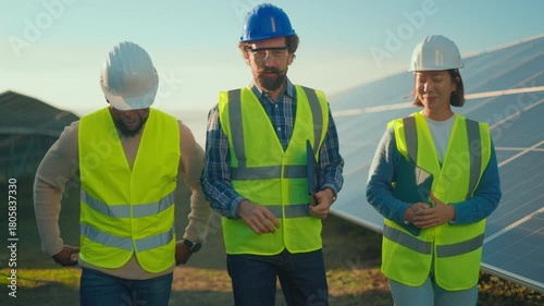 Collaboration among solar energy professionals at a renewable energy project site
