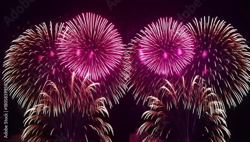Spectacular fireworks display illuminating the night sky with vibrant colors for a memorable celebration video