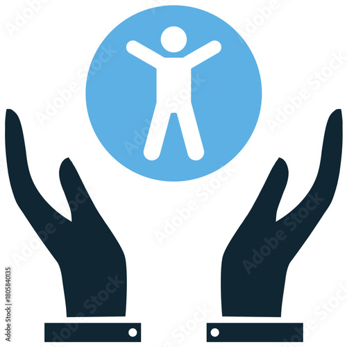 Accessibility Icon Vector Ideal for public services, building plans, interfaces, and graphics marking features for people with disabilities.