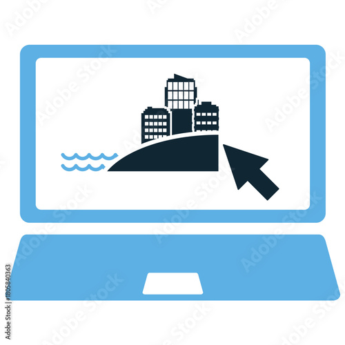 Online Resort Booking Vector Ideal for travel websites, apps, and platforms, representing convenient digital reservation systems for vacation accommodations.