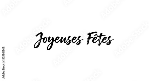 Joyeuses Fêtes French holiday greeting in black cursive script on a white background.