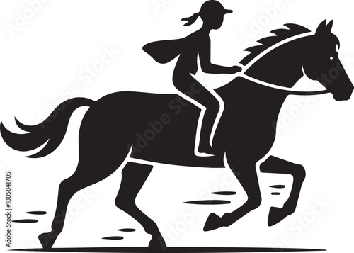 Person riding horse silhouette icon