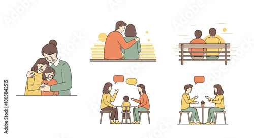 Diverse Family Moments and Communication Love Support and Discussion in Everyday Life Scenes