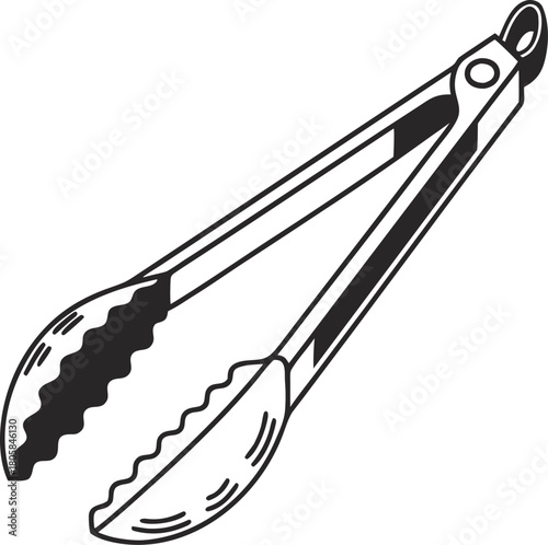 transparent background kitchen tongs isolated vector for culinary designs