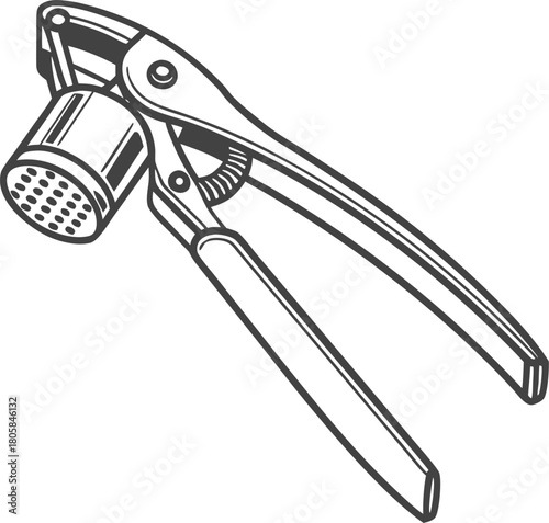 garlic press icon silhouette vector