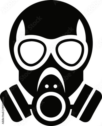 man with gas mask