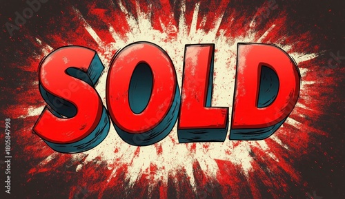 large bold three-dimensional red sold lettering with comic-style outlines over explosive white and red splatter background conveying gritty triumphant energy