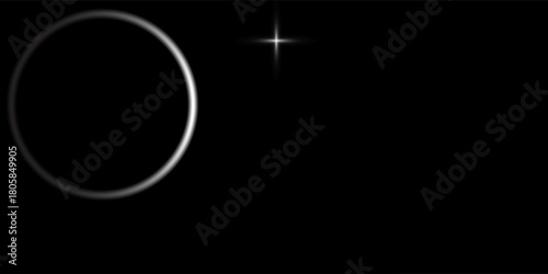 Minimal Night Sky With Ring Eclipse and Star Accent For Space Themed Stock Image
