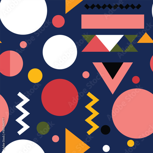 Eclectic Memphis Geometric Shapes Pattern