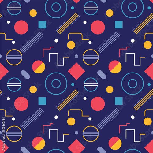 Memphis Style Abstract Geometric Pattern