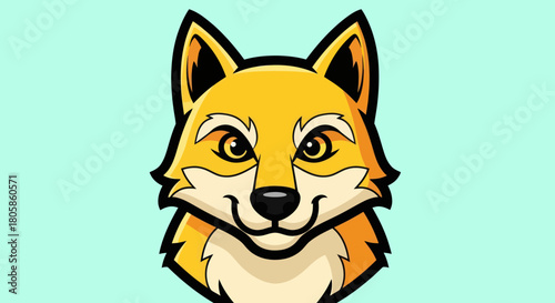 Stylized illustration of a fox head with sharp features and alert expression.