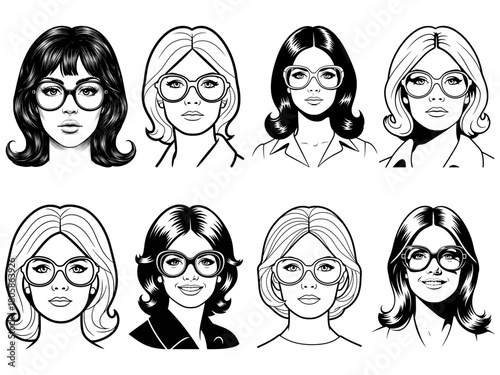 70s Woman Retro Glasses