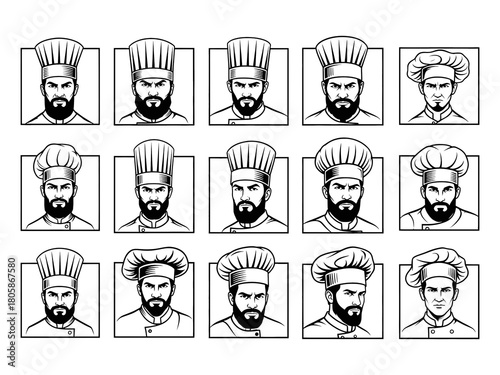 Serious Chef with a Toque and Beard