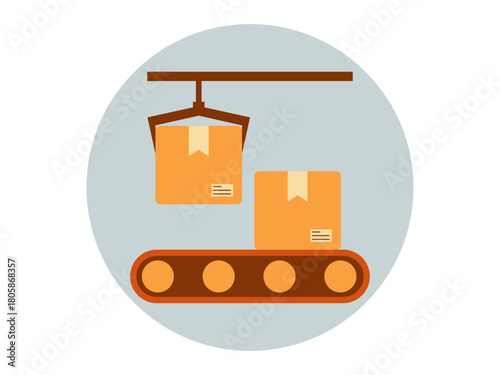 Production icon. Product delivery icon. Flat vector icons. Illustration concept.