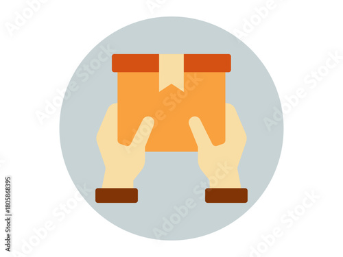 Receiving icon. Product delivery icon. Flat vector icons. Illustration concept.