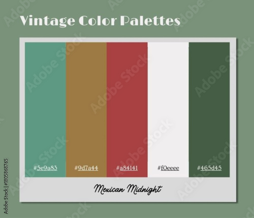 This expressive vintage color palette brings warm atmospheric tones for marketing and interior styling.
