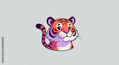 Adorable tiger cub portrait with captivating orange and black stripes.