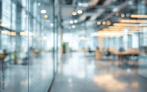 Wallpaper Mural Modern blurred office space of a business building center. Glass wall with empty space. Blurred abstract light background for presentation and design. High quality. High quality Torontodigital.ca