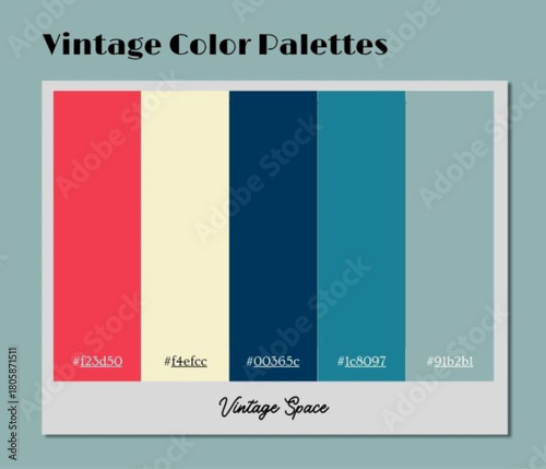 This vintage color palette delivers refined tones perfect for fashion look books and product presentations.