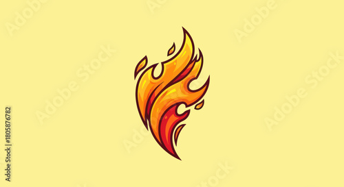 Stylized Flame Logo Design Element.