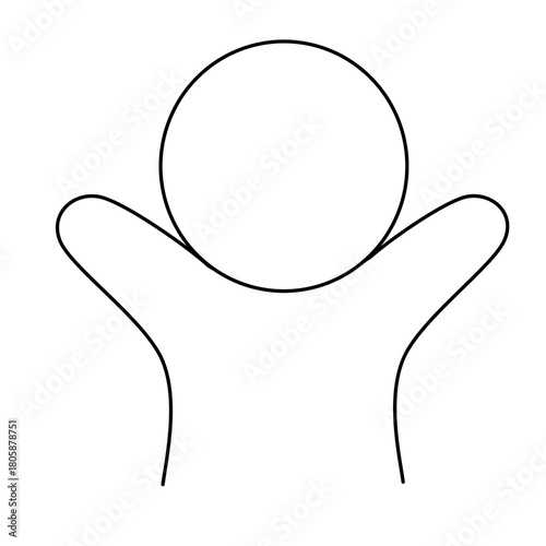 사람, 로고, 팔 벌리기, 만세, 즐거운, 환호  